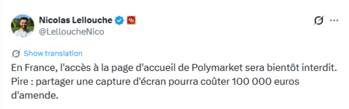 Blocage de Polymarket : fake news à 100 000 €